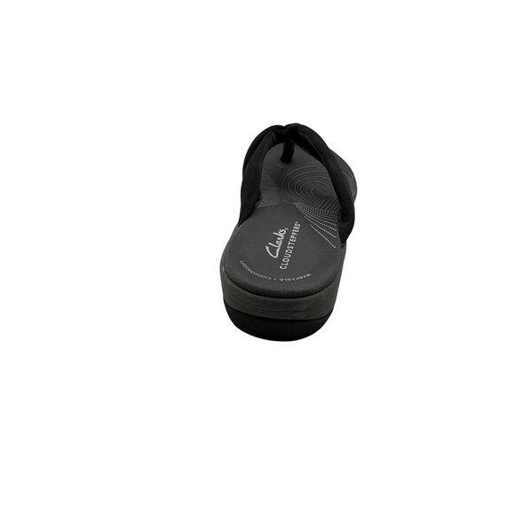 Clarks Size 7 Cloudsteppers Cushioned Black Knotted Strap Sandals Flip Flops - Picture 8 of 11